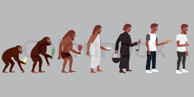 800x400 Food Evolution Vector Illustration Stock Vector Colourbox