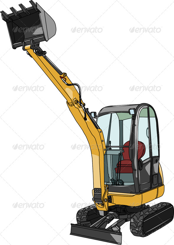 590x830 Mini Excavator Vector Illustration By Pillerss Graphicriver