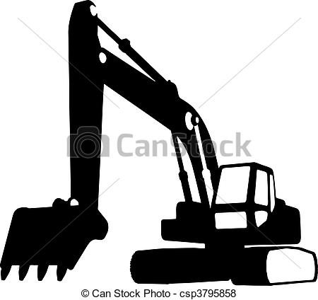 450x424 Vector Clipart Excavator