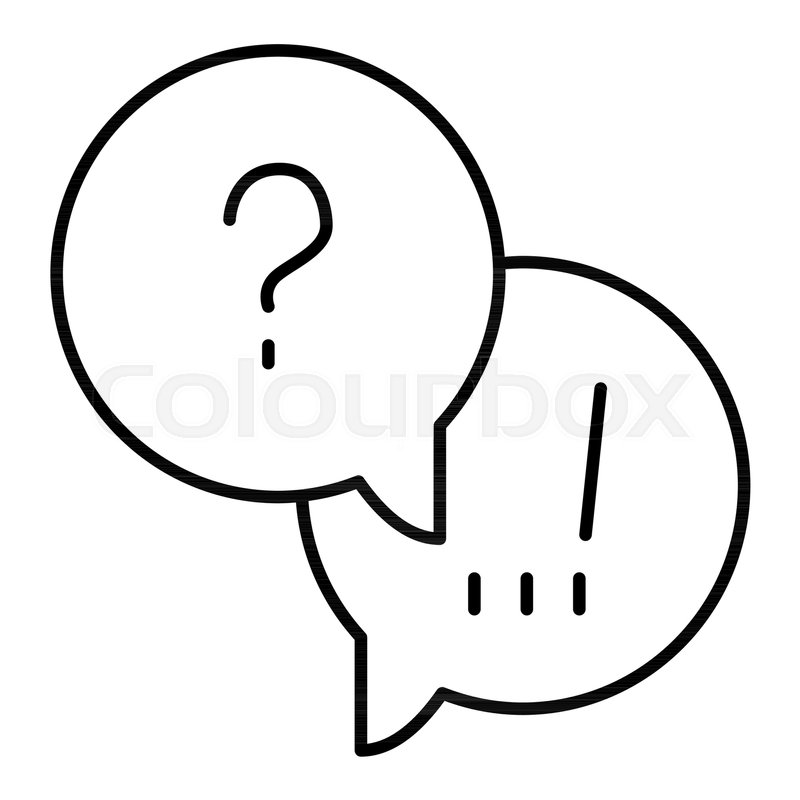 800x800 Question Mark And Exclamation Point, Vector Illustration. Outline