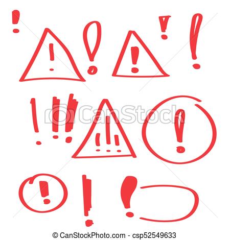 450x470 Set Hand Drawn Exclamation Mark. Attention Sign Icon. Hazard