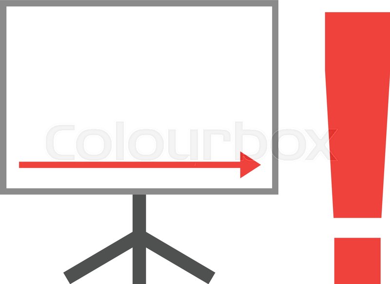800x582 Vector White Board With Red Arrow Pointing Right Down With Red