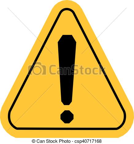 437x470 Warning Icons In Yellow Triangle. Exclamation Point. Vector