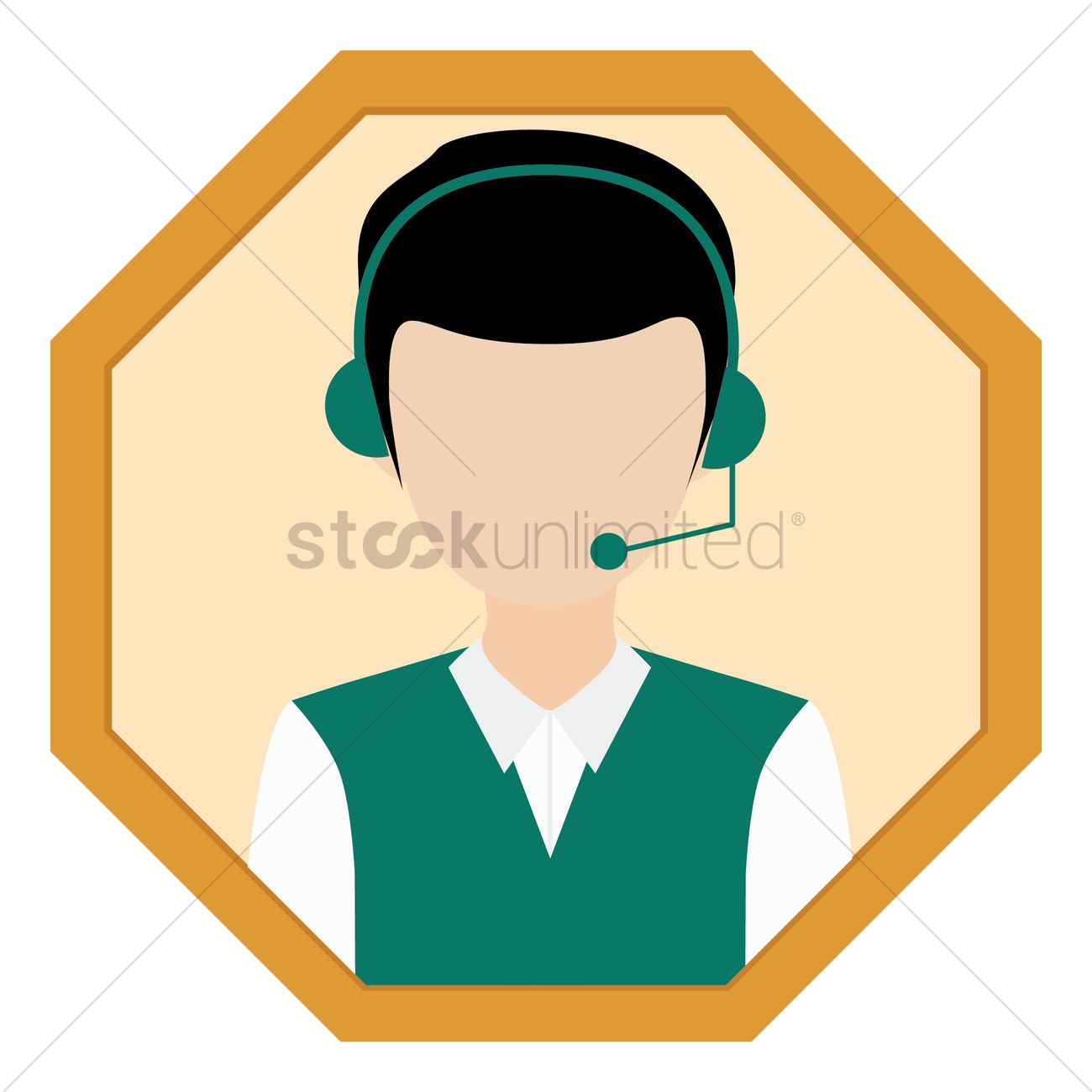 1300x1300 Help Desk Executive Vector Image