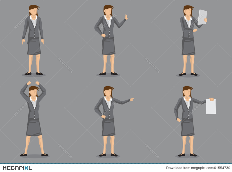 800x596 Woman Business Executive Vector Character Set Illustration