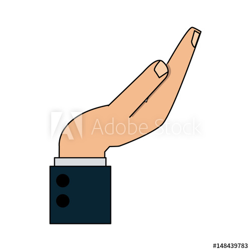 500x500 Color Image Cartoon Side View Hand With Sleeve Executive Vector