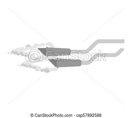 450x400 Exhaust Pipe Bike Isolated. Motorcycle Part. Vector Illustration.
