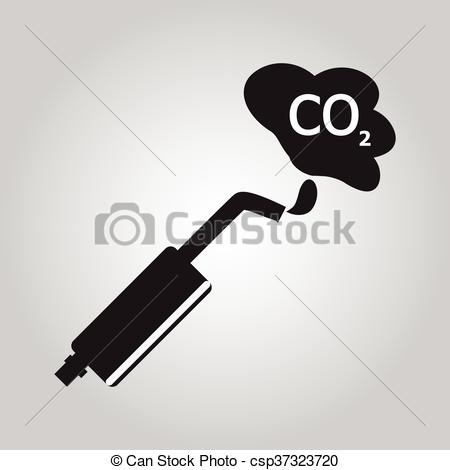 450x470 Car Exhaust Smoke Sign Vector Illustration.