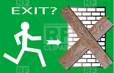 400x258 No Exit Concept With Running Man And Closed Door Vector Image