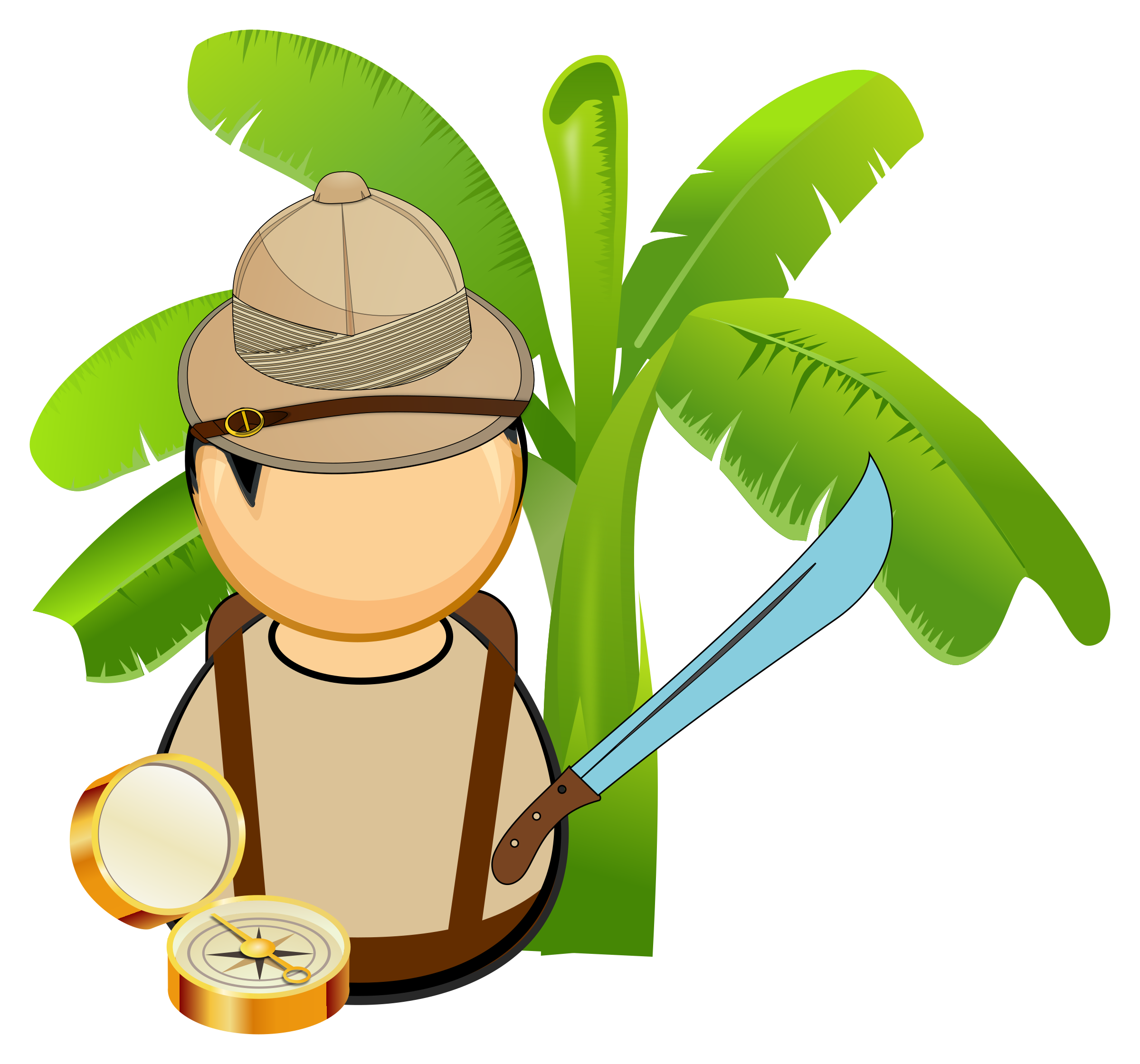 2400x2241 Jungle Explorer Vector Clipart Image