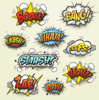 391x392 Speech Bubbles Cartoon Explosion Styles Vector Set 12 Free Download