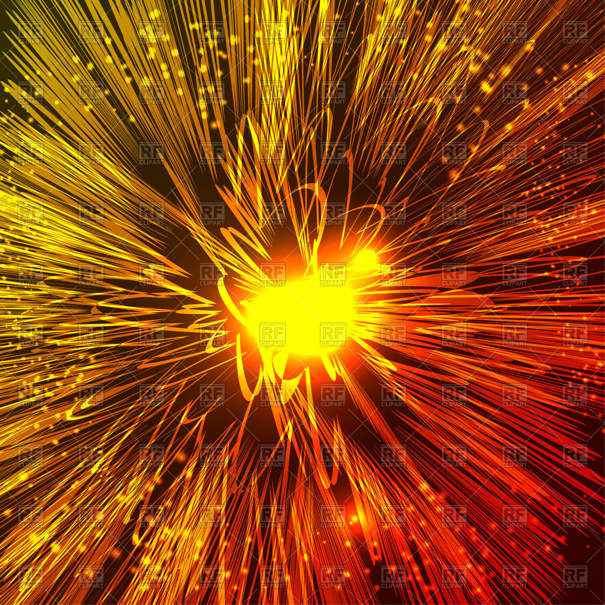 1200x1200 Bright Orange And Yellow Fire Explosion Vector Image Vector