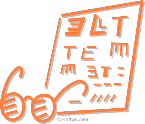 480x411 Eye Chart And Glasses Royalty Free Vector Clip Art Illustration