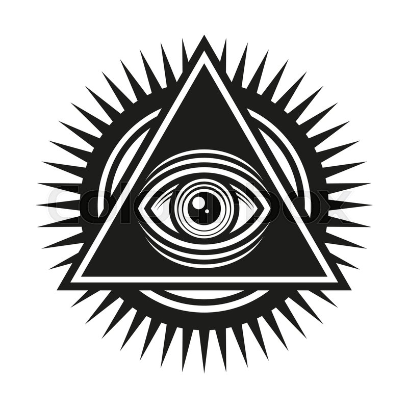 800x800 Masonic Symbol. All Seeing Eye Inside Pyramid Triangle Icon