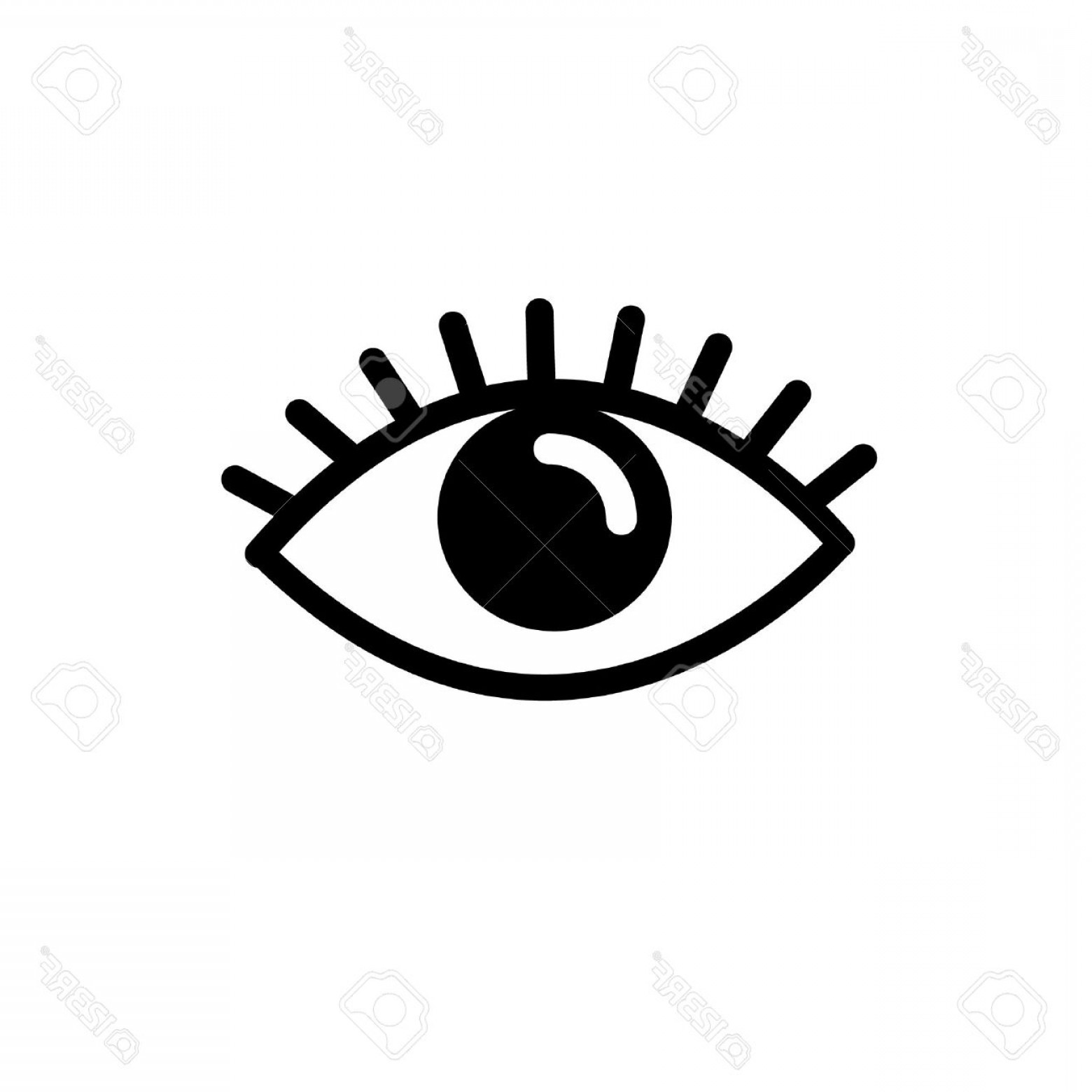 1560x1560 Photostock Vector Vector Flat Design Eye Icon Black Pictogram On