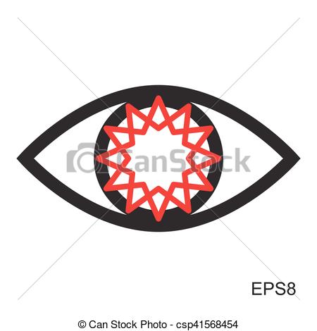 450x470 Red Eye Icon. Red Eye Icon Or Logo. Optic Sign Isolated.