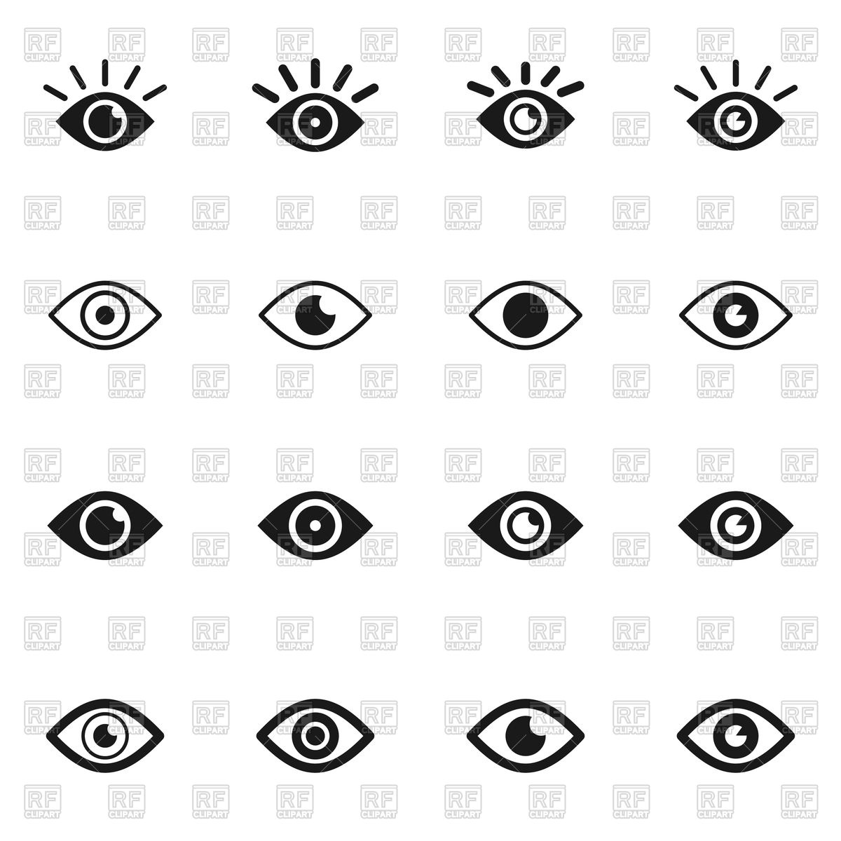 1200x1200 Set Of Eye Icons Vector Image Vector Artwork Of Signs, Symbols