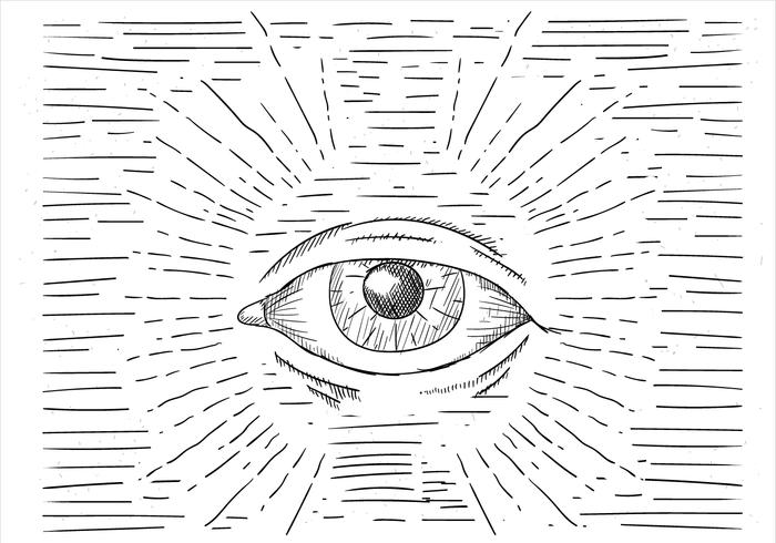 700x490 Hand Drawn Vector Eye Illustration