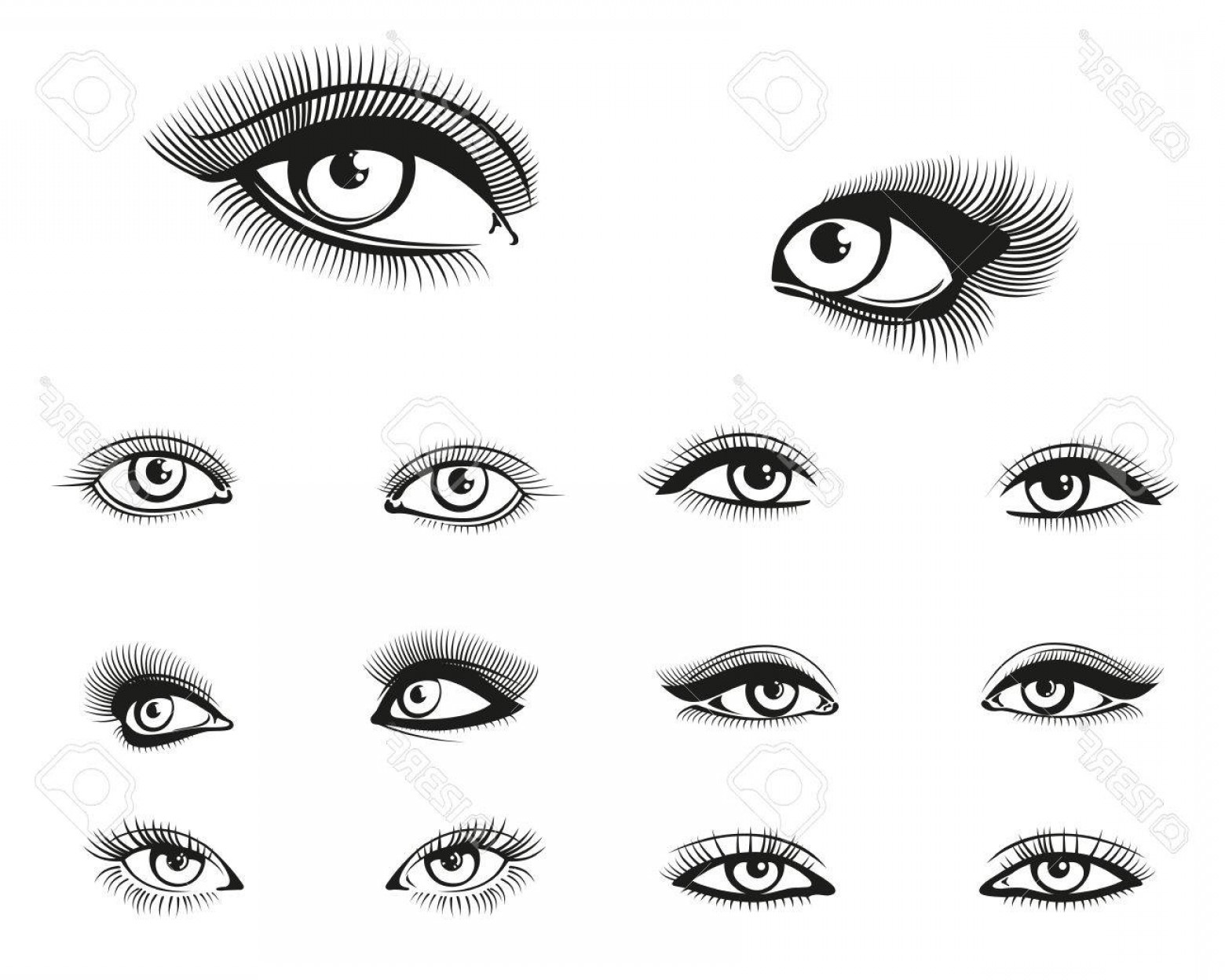 1560x1248 Photostock Vector Vector Woman Eyes Set Eye Woman Girl Eye Beauty