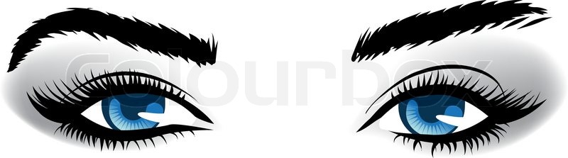 800x223 Woman Blue Eyes. Vector Illustration Stock Vector Colourbox