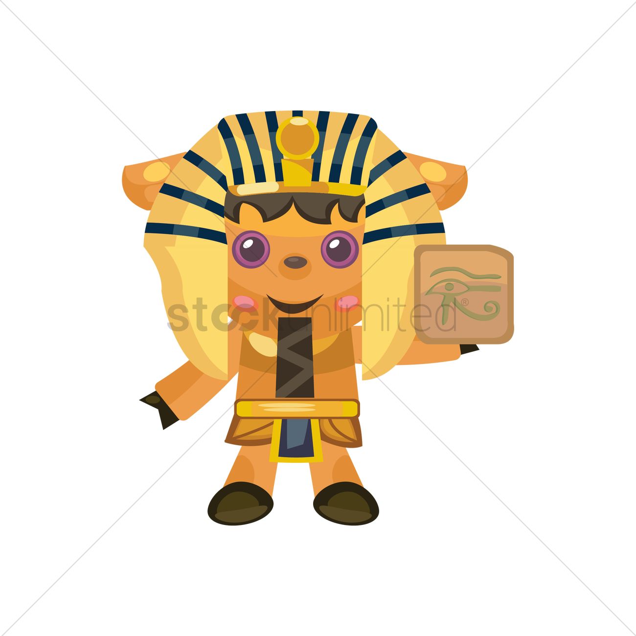 1300x1300 Pharaoh Holding Sun Eye Of Horus Vector Image