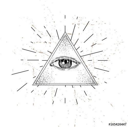 500x496 Eye Of Providence. Masonic Symbol. All Seeing Eye Inside Triangle