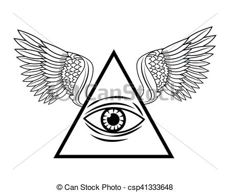 450x375 Eye Of Providence Tattoo Art Design. Eye Of Providence With Wings
