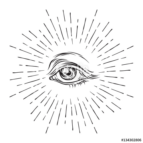 500x500 Hand Drawn Grunge Sketch Eye Of Providence. Masonic Symbol. All
