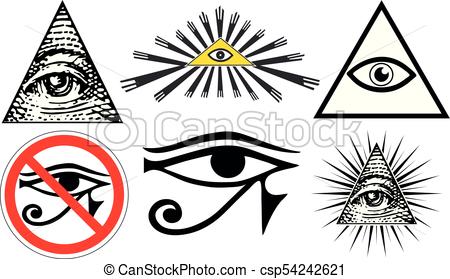 450x279 All Seeing Eye Of Providence, Illuminati New World Order, Set Vector.