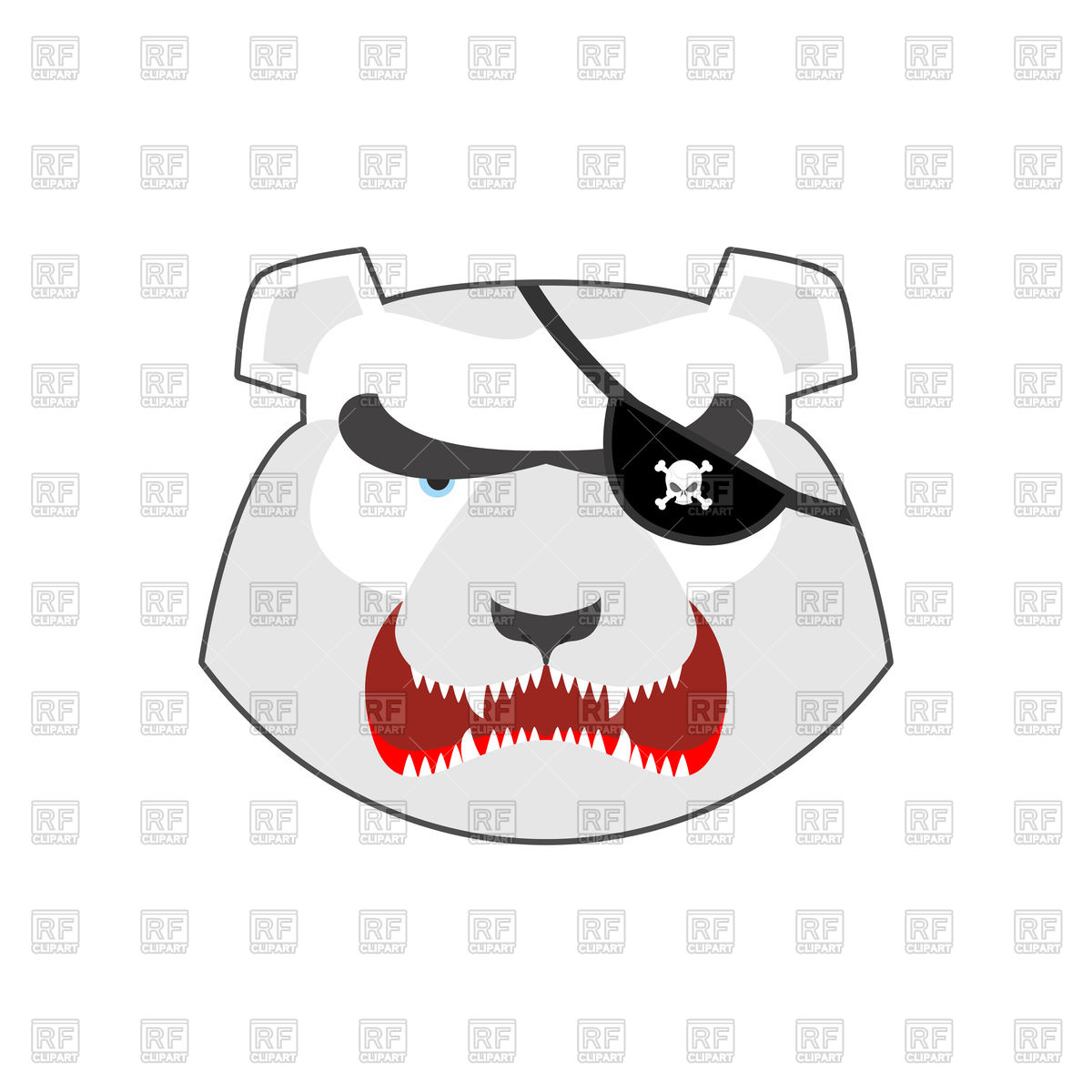 1200x1200 Angry Bear Head With Eye Patch, Aggressive Grizzly Vector Image