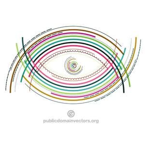 300x300 Vector Image Of Eye Shape Created With Colored Lines. Abstract