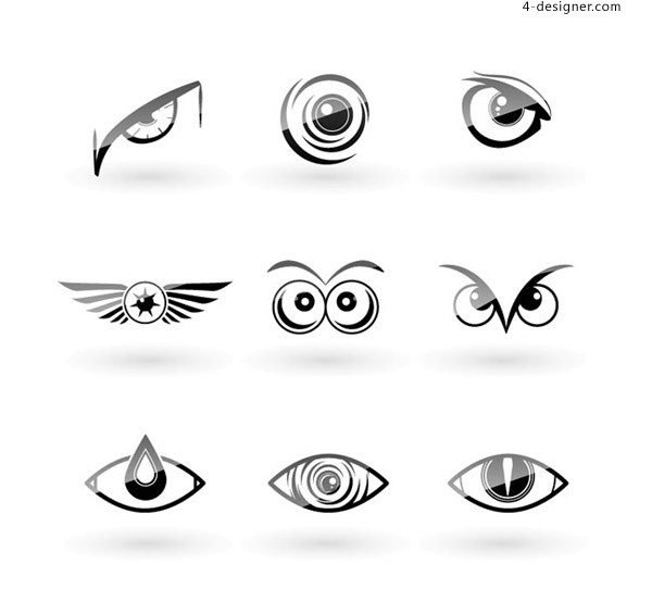 600x565 4 Designer Owl Eye Vector