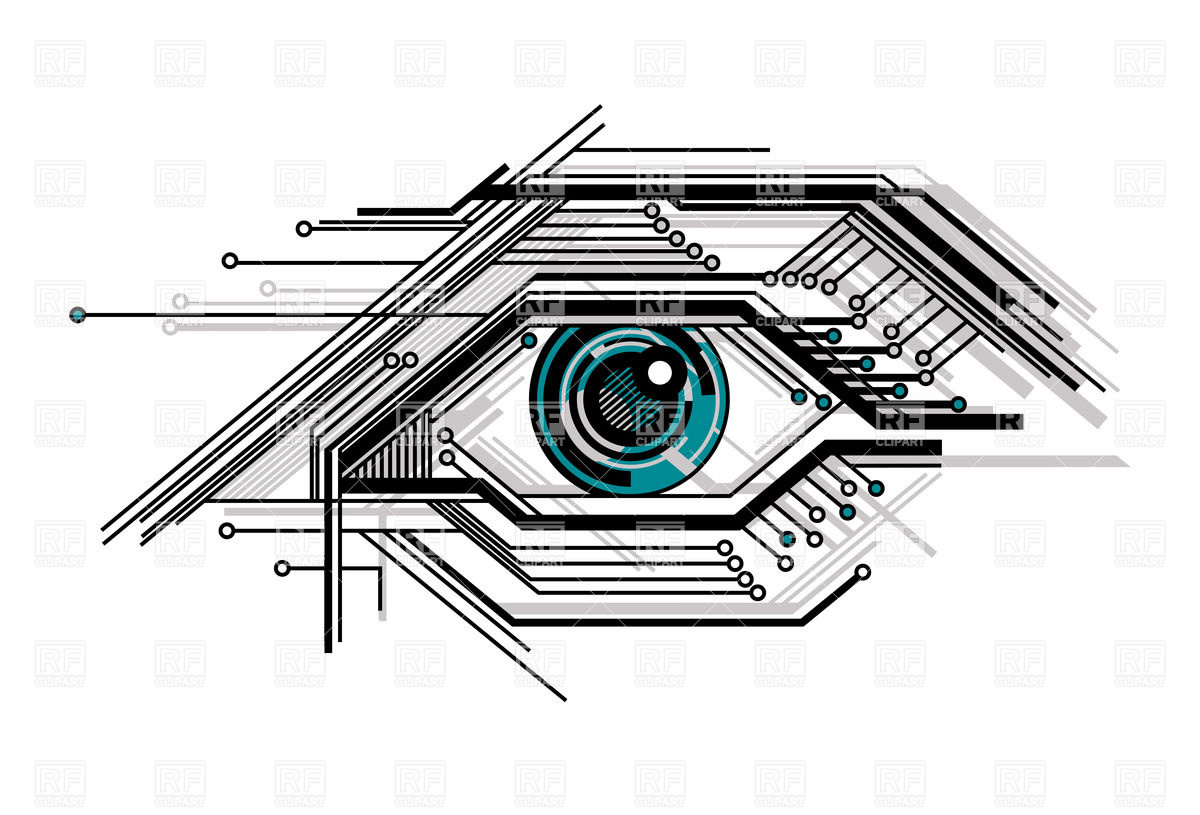 1200x815 Abstract Conceptual Tech Stylized Eye Vector Image Vector