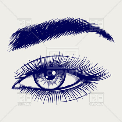 400x400 Ballpoint Pen Sketch Of Beautiful Female Eye Vector Image Vector