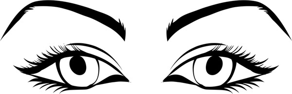 600x195 Womans Eyes Vector Illustration With Black White Style Png Images