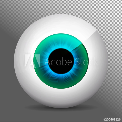500x500 Eye, Blue. Realistic 3d Blue Eyeball Vector Illustration. Real