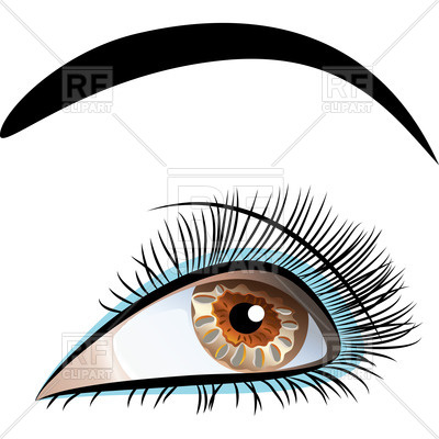 400x400 Beautiful Brown Eye With Long Eyelashes And Black Eyebrows Vector