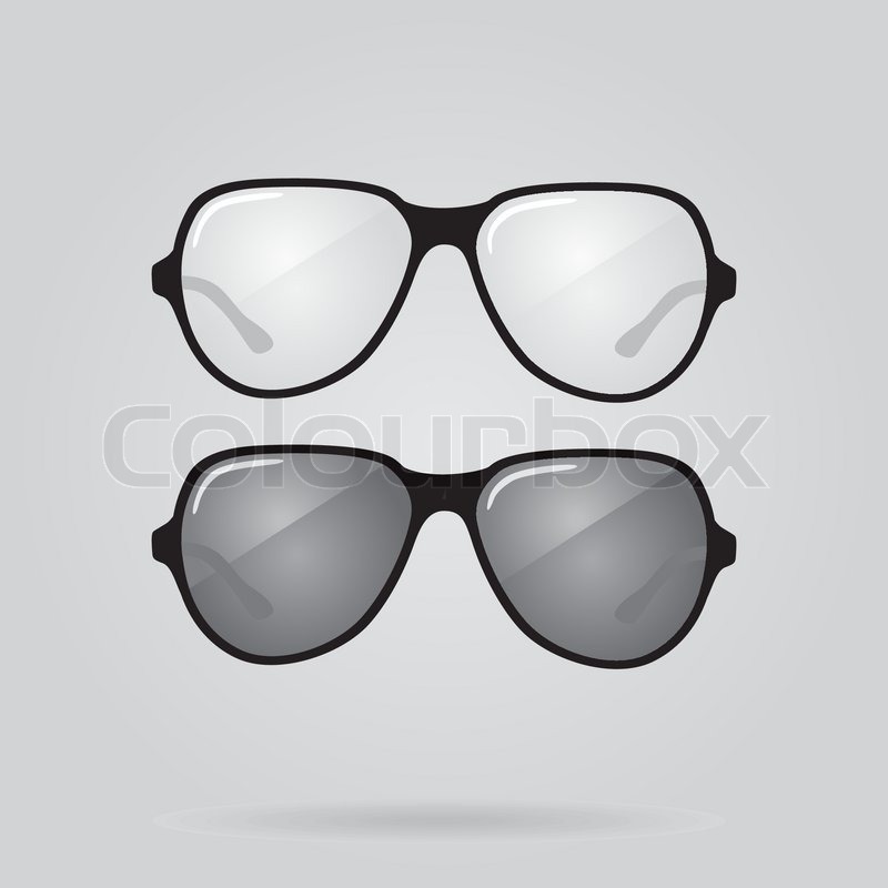 800x800 Set Of Sunglasses And Eyeglasses. Vector Illustration Stock