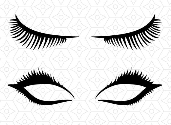 570x417 Eyelashes Decal Design Svg Dxf Eps Vector Files For Use Etsy