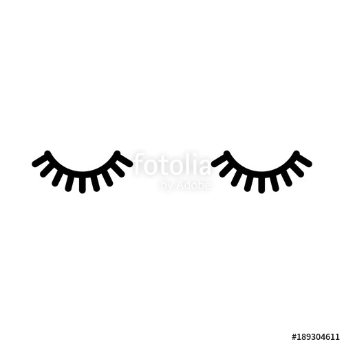 500x500 Eyelashes. Close Eyes. Cute Lashes. Vector Illustration Stock