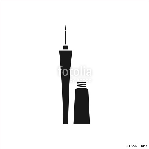 500x500 Matt Liquid Eyeliner Simple Silhouette Icon On Background Stock