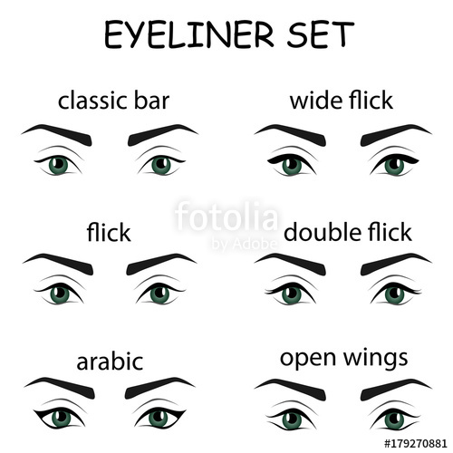 500x500 Various Types Of Eyeliner Stock Image And Royalty Free Vector