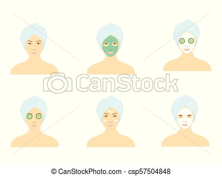 450x357 Facial Mask Vector. Vector Illustration Beautiful Woman With