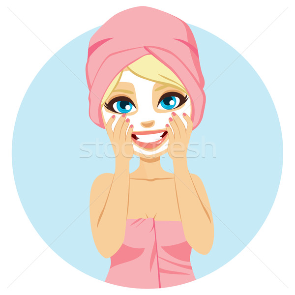 600x600 Woman Facial Mask Vector Illustration Kakigori ( 7729646
