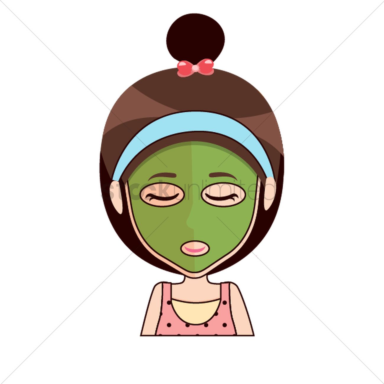 1300x1300 Cartoon Girl With Beauty Mask Vector Image