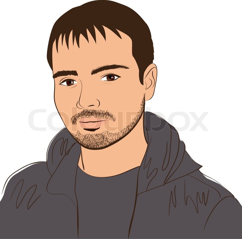 800x789 Vector Face Man. Design Element Colorful Illustration Stock