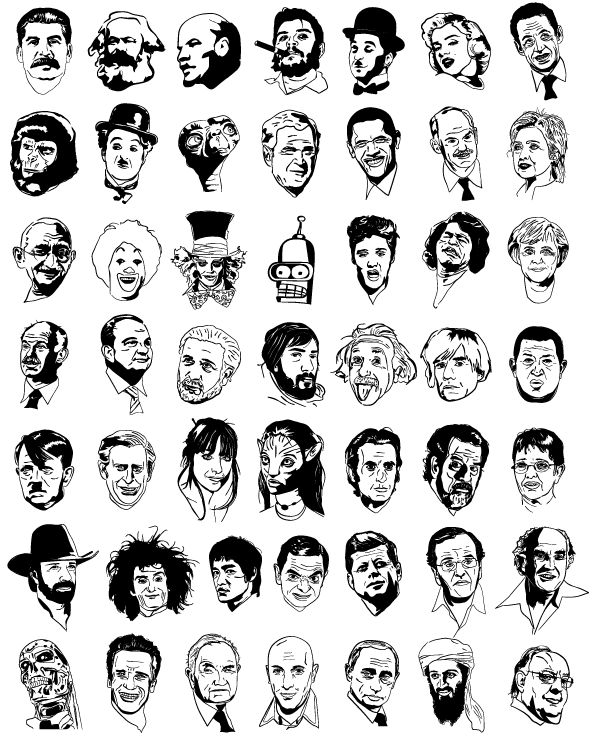 600x734 Free Sketchy Faces Free Celebrity Vectors Psd Files, Vectors