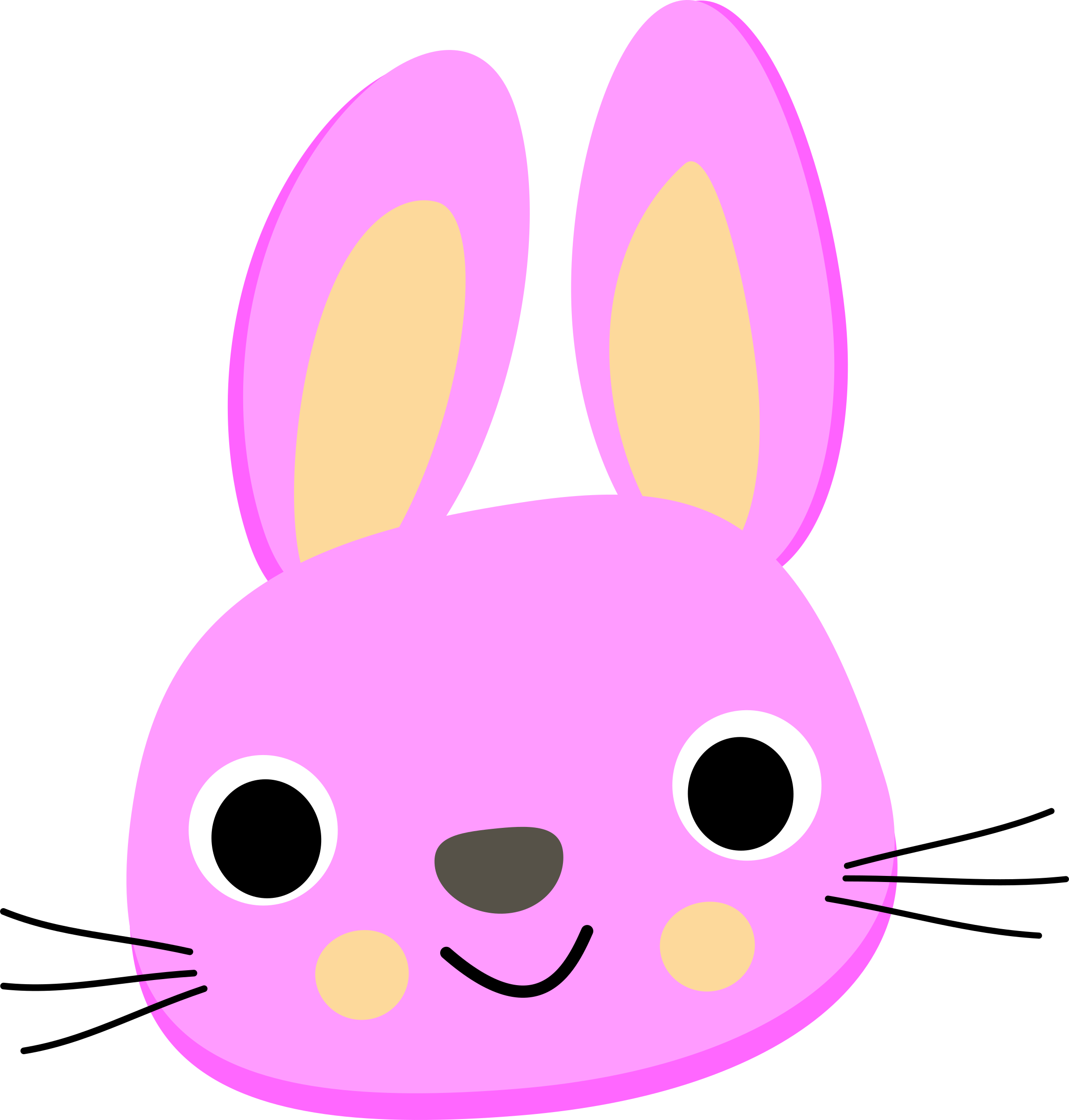 2290x2400 Purple Bunny Face Vector Art Image