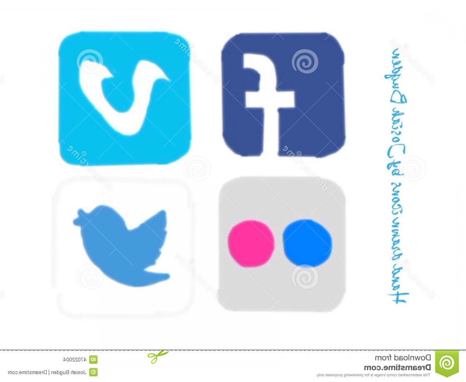 1560x1278 Editorial Stock Image Hand Drawn Social Media Icons Facebook Vimeo