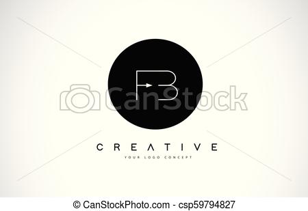 450x309 Fb F B Logo Design With Black And White Creative Text Letter